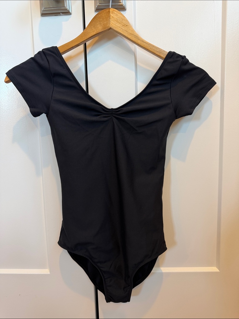 NWT Wear Moi Candide Leotard Small Adult Black Short Sleeve Ballet Dance SA